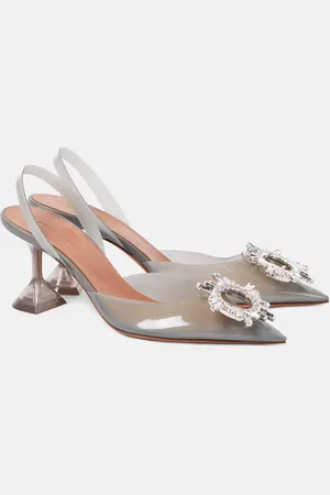 Amina Muaddi Begum Glass 70 PVC slingback pumps