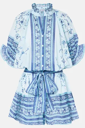 Juliet Dunn Printed cotton beach dress