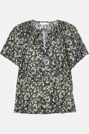 ULLA JOHNSON Sena printed cotton-blend top