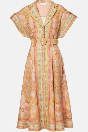 ZIMMERMANN Acacia belted linen shirt dress