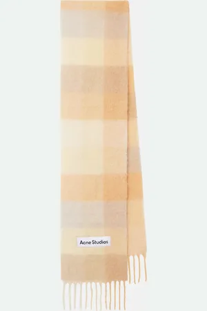 Acne Studios Checked alpaca, wool, and mohair-blend scarf