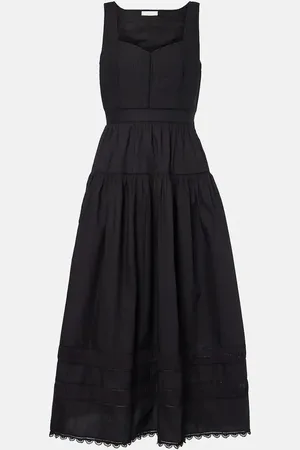ULLA JOHNSON Isadora cotton poplin bustier dress