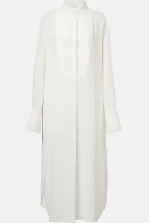 Alexander McQueen Oversized silk shirt dress