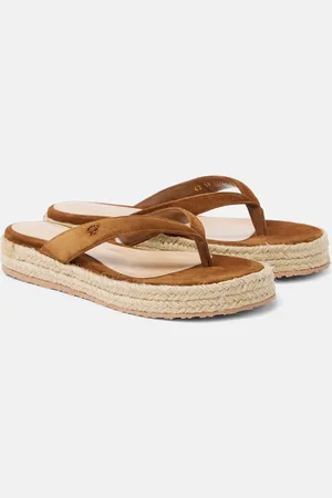 Gianvito Rossi Suede espadrille thong sandals