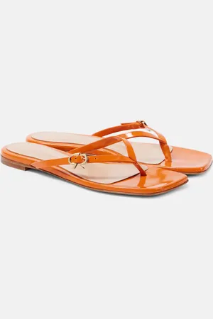 Gianvito Rossi Ribbon patent leather thong sandals