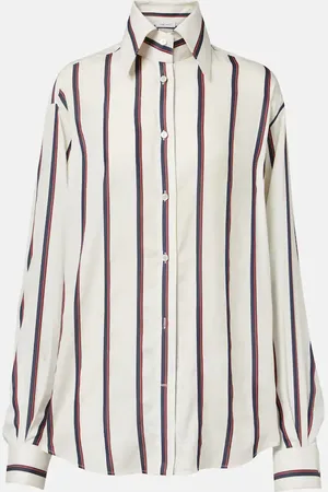 Alexander McQueen Striped oversized silk shirt