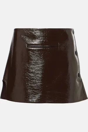 Courrèges CourrÃ¨ges Coated cotton-blend miniskirt