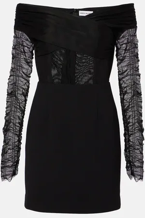 Rebecca Vallance Astra crÃªpe and mesh minidress