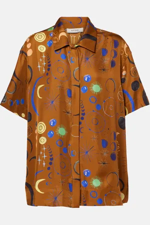 ASCENO Montauk printed silk twill shirt