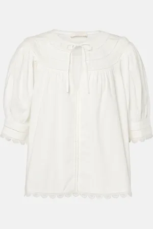 ULLA JOHNSON Dylan puff-sleeve cotton top