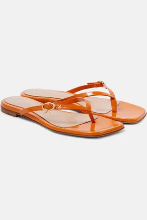 Gianvito Rossi Ribbon patent leather thong sandals