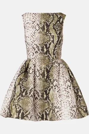 Oscar de la Renta Snake-print faille minidress