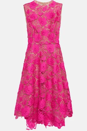 Oscar de la Renta Floral lace midi dress