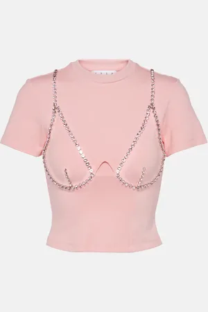 AREA Embellished jersey T-shirt