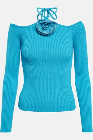 GIUSEPPE DI MORABITO Embellished ribbed-knit top