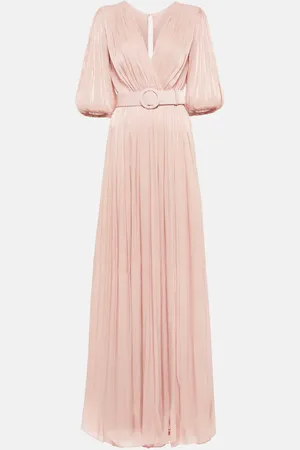 Costarellos Brennie iridescent georgette gown
