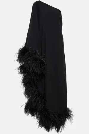 ‎Taller Marmo‎ Ubud feather-trimmed crÃªpe gown