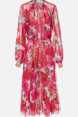 Oscar de la Renta Floral silk chiffon gown