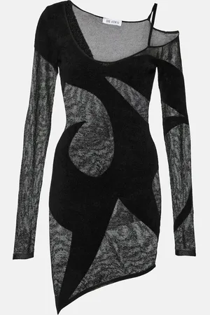 The Attico Asymmetric chiffon minidress