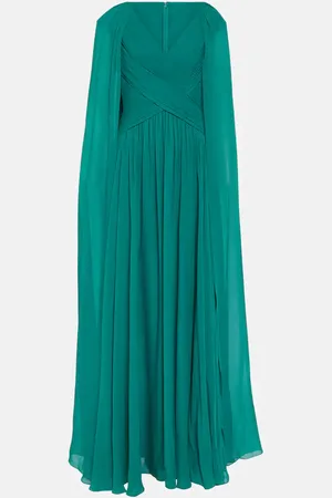 Elie saab Caped silk-blend gown