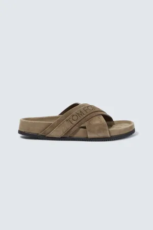 Tom Ford Logo suede slides