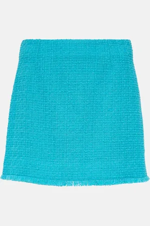 Dolce & Gabbana Fringed wool-blend tweed miniskirt