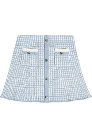 Self-Portrait Checked knit skirt