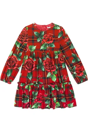Dolce & Gabbana Floral tartan dress