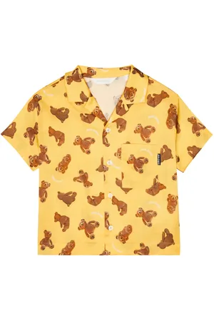 Palm Angels Printed cotton bowling shirt
