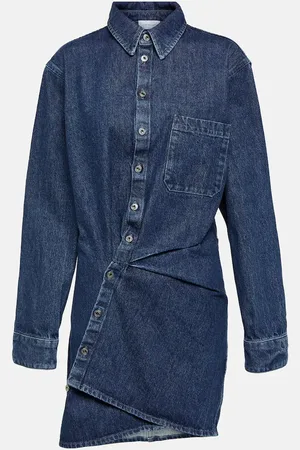 OFF-WHITE Asymmetric denim shirt dress
