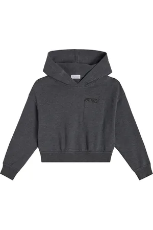 Brunello Cucinelli Cropped cotton jersey hoodie
