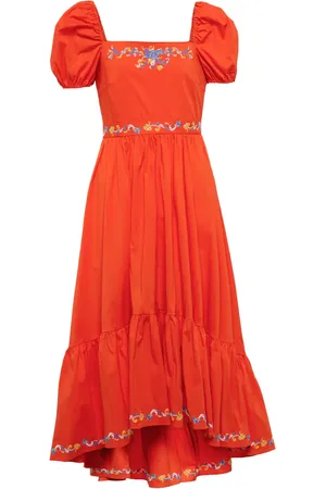 Caroline Constas Hayden embroidered midi dress