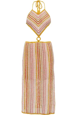 ANNA KOSTUROVA Ring halterneck crochet dress