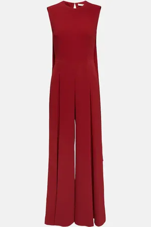 EMILIA WICKSTEAD Charmaine caped crÃªpe wide-leg jumpsuit
