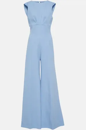 EMILIA WICKSTEAD Whitney wool crÃªpe flared jumpsuit