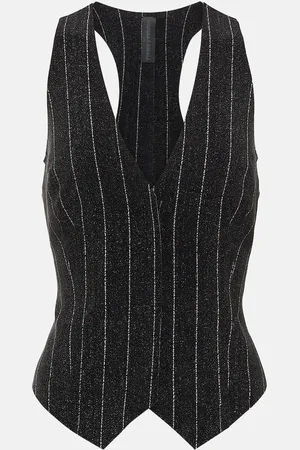 Norma Kamali Chalk stripe racerback vest