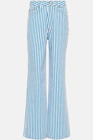 Ganni Magny striped high-rise straight jeans