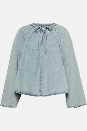 Frame Cotton and linen denim top