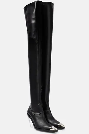 DAVID KOMA Faux leather over-the-knee boots