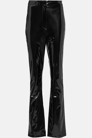 ROTATE High-rise vinyl slim pants