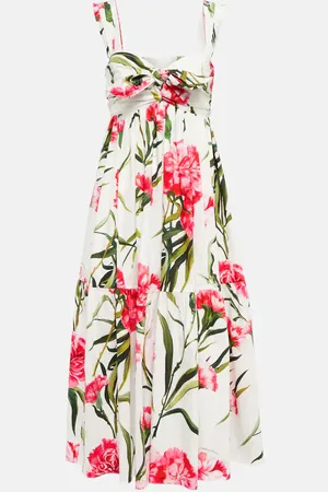 Dolce & Gabbana Floral cotton poplin midi dress