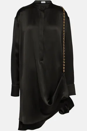 Loewe Chain-detail silk satin shirt dress