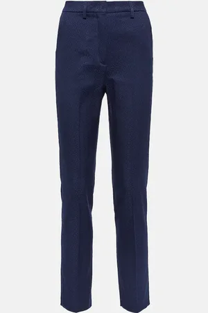 Etro High-rise cotton slim pants