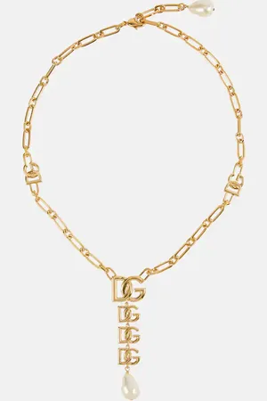 Dolce & Gabbana DG faux pearl pendant necklace