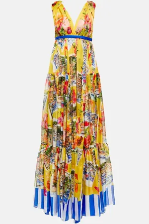 Dolce & Gabbana Portofino printed silk chiffon gown