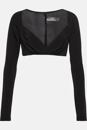 Norma Kamali Gathered jersey crop top