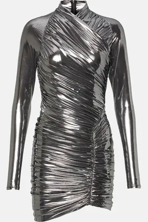 Salvatore Ferragamo Metallic draped minidress