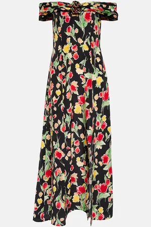 RIXO London Freya floral silk midi dress