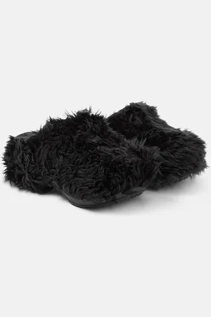 Balenciaga X Crocs faux fur slides