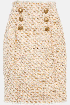 Balmain High-rise tweed miniskirt